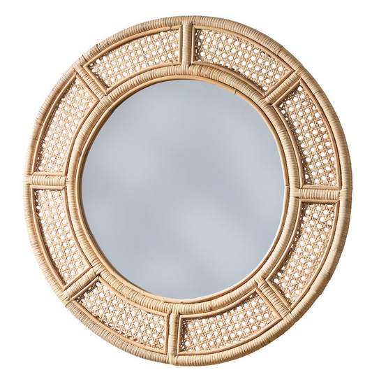 Round Cane Mirror