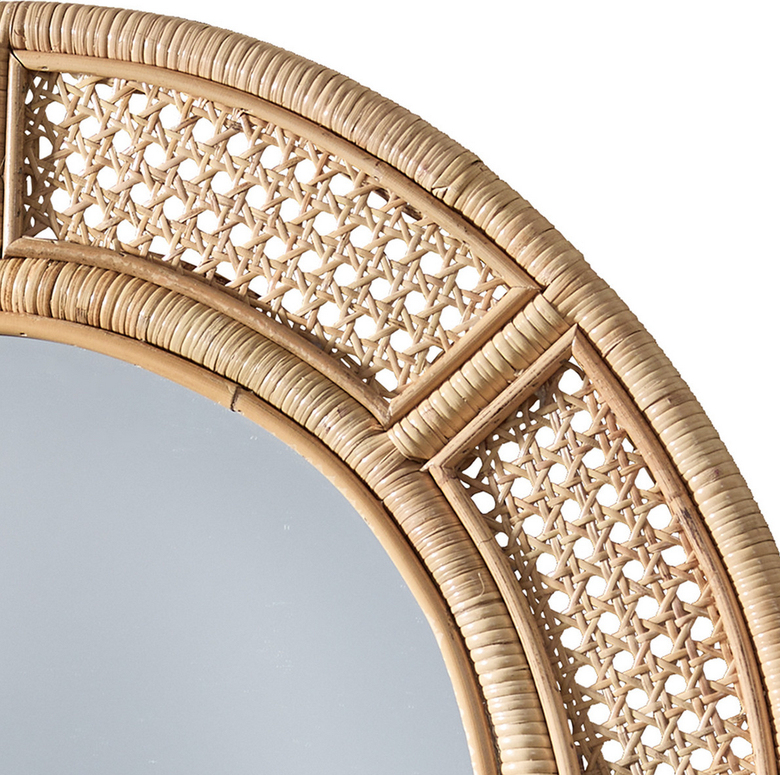 Round Cane Mirror