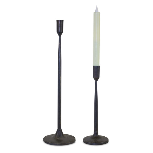 Black Metal Candle Holders (Set of 2)