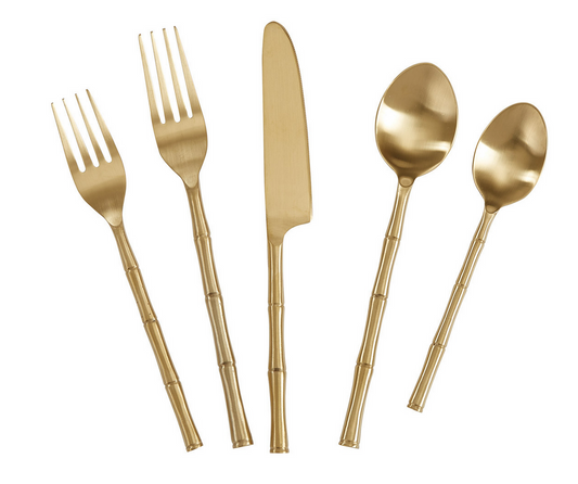 Gold Bamboo Flatware Set