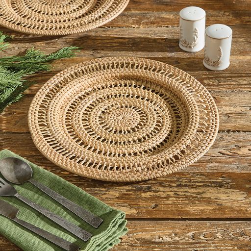 Spiral Rattan Chargers (Set of 4)