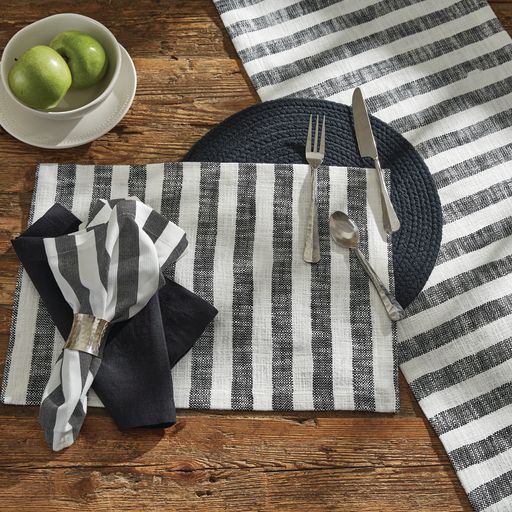 Black and White Stripe Placemat (Set of 4)