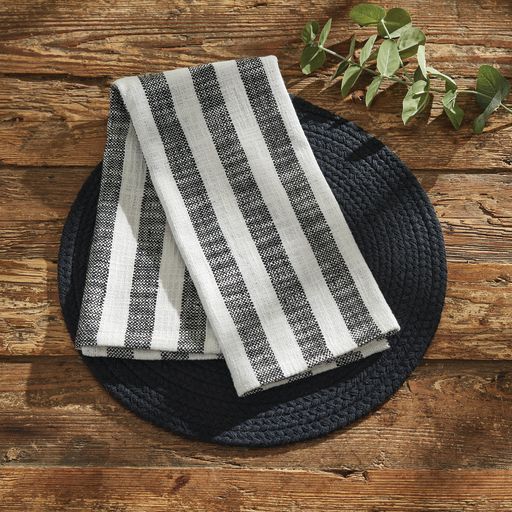 Black and White Stripe Napkins (Set of 4)