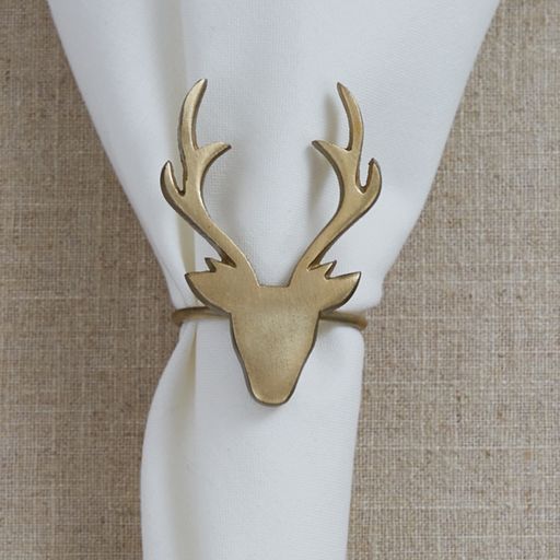 Gold Deer Napkin Rings (Set of 4)