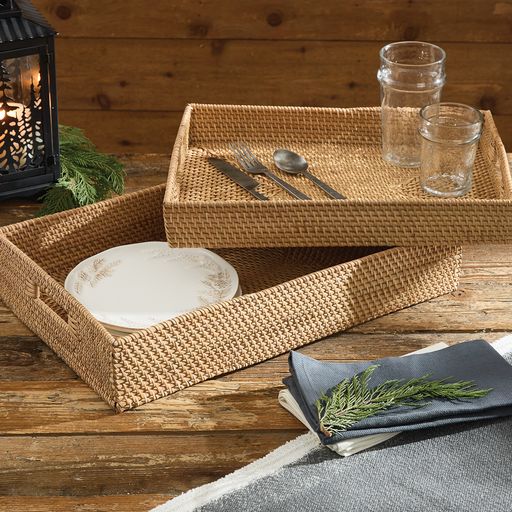 Rattan Trays (Set of 2)